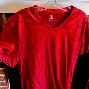 Mens Red Metallic T-Shirt
